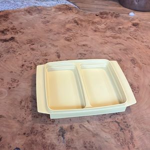 Vintage yellow Tupperware tray, Tupperware serving tray, Vintage Tupperware